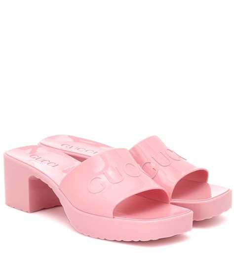 women gucci pink shoes|Gucci pink rubber shoes.